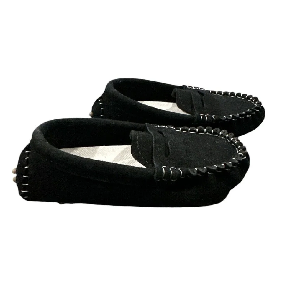 MG Baby Black Moccasins Sz 26 (9.5 Toddler) Slippers Non‎ Slip Comfortable Shoes
